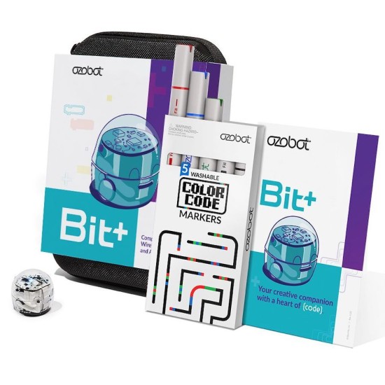 Robot inteligent Ozobot BIT , Bluetooth Starter Kit Alb
